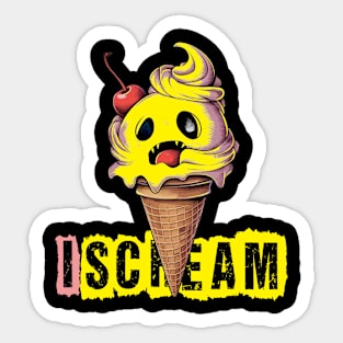 funny Halloween spooky ice-cream design Sticker